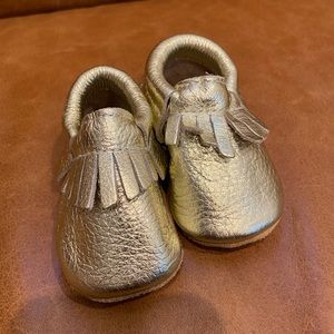 New gold leather booties